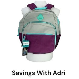 Wexford Fashion Backpack Purple Gray Color Block NEW